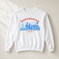 Dallas Skyline Crewneck — Front, White | Dallas Republican Convention