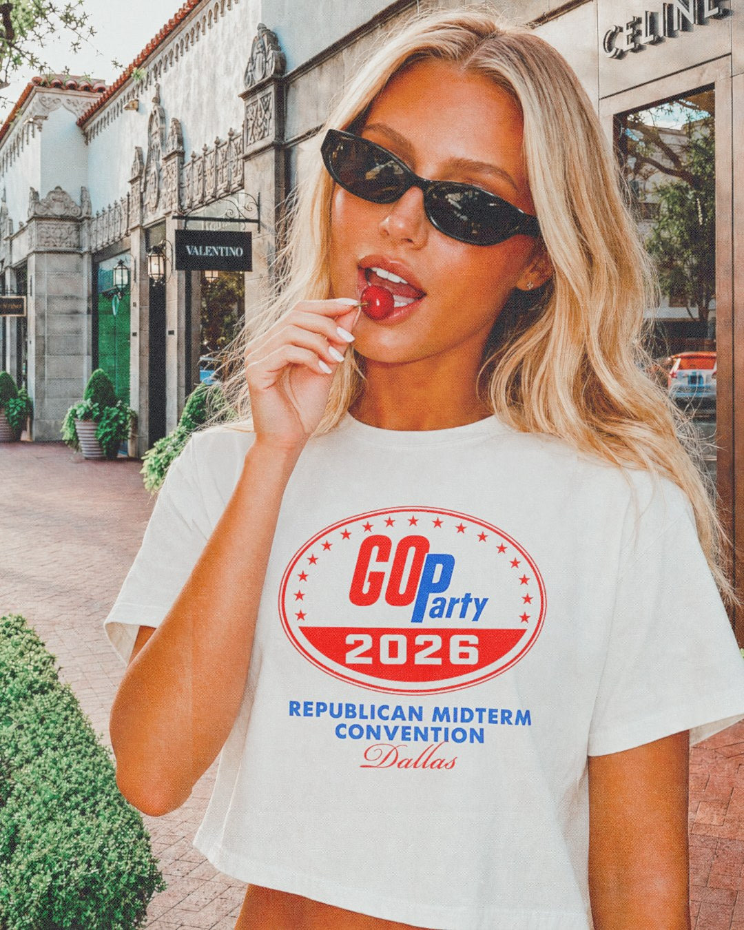 GO-Party! 2026 on model — Boxy Tee | Dallas Republican Convention