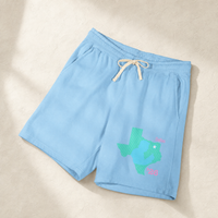 Texas Trump Green/Blue/Pink Lounge Shorts — Front, Hydrangea | Dallas Republican Convention