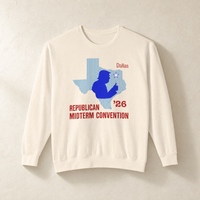 Texas Trump Navy/Red Crewneck — Front, Ivory | Dallas Republican Convention