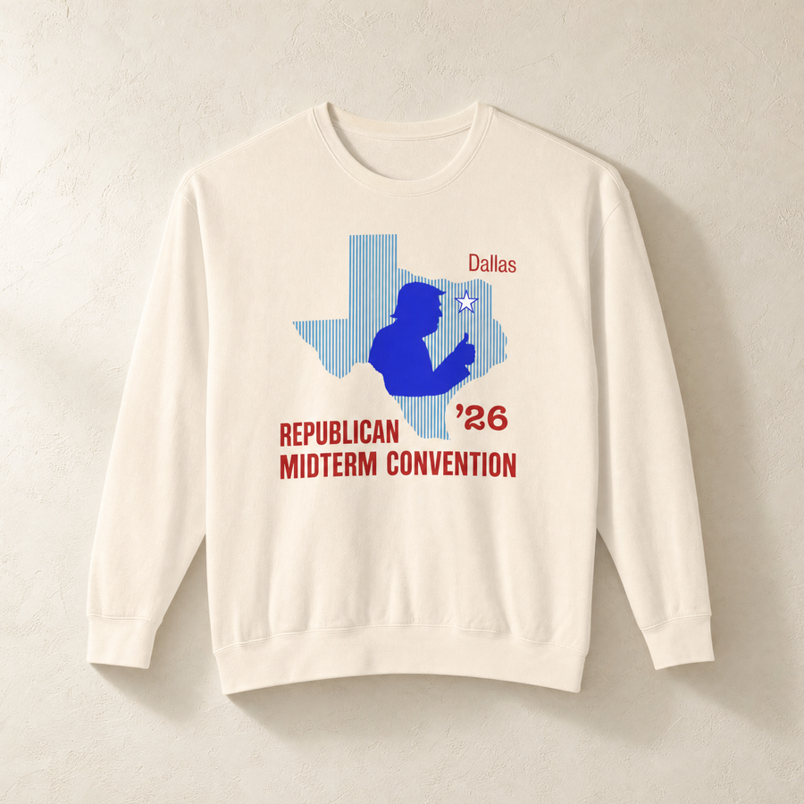 Texas Trump Navy/Red Crewneck — Front, Ivory | Dallas Republican Convention