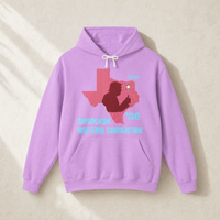 Texas Trump Red/Baby-Blue Hoodie — Front, Neon Violet | Dallas Republican Convention
