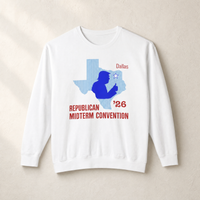 Texas Trump Navy/Red Crewneck — Front, White | Dallas Republican Convention