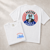 Paxton for Senate Tee — Front-Back Combo, White | Dallas Republican Convention