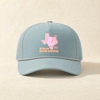 Texas Trump Sunburst Rope Hat — Front, Smoke Blue/ Grey White | Dallas Republican Convention