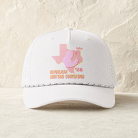 Texas Trump Sunburst Rope Hat — Front, White/ White Black | Dallas Republican Convention