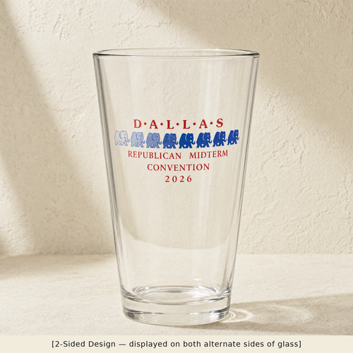 Dallas Blue Elephant Pint Glass Set