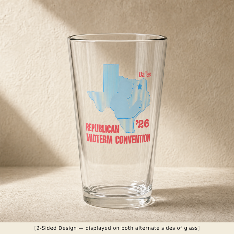 Texas Trump Baby-Blue/Red Pint Glass Set