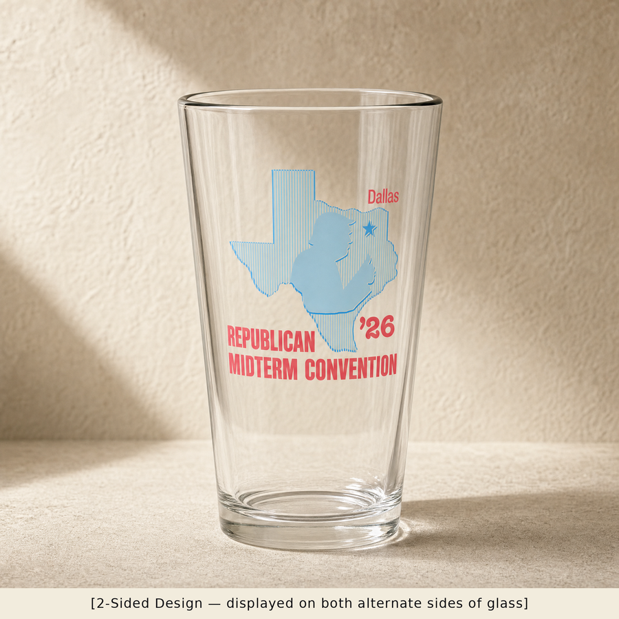 Texas Trump Baby-Blue/Red Pint Glass Set