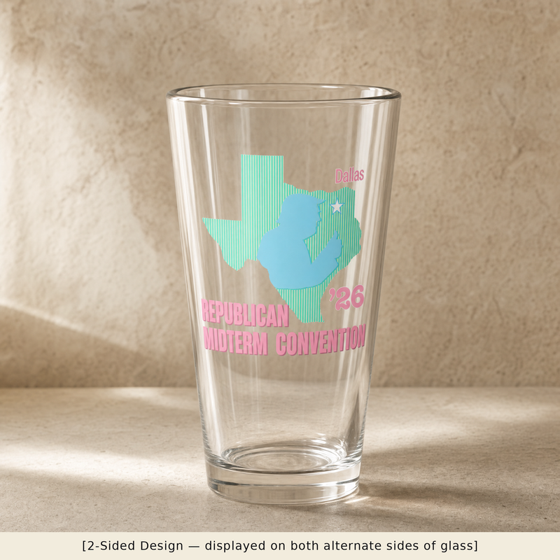 Texas Trump Green/Blue/Pink Pint Glass Set