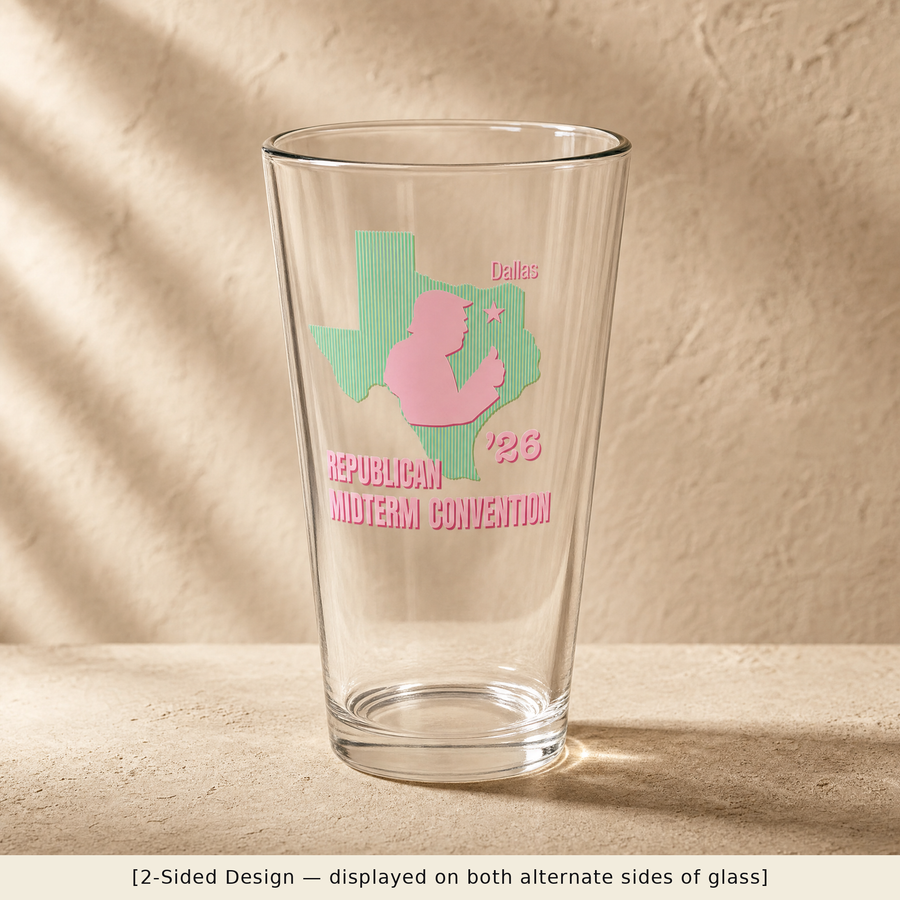 Texas Trump Green/Pink Pint Glass Set