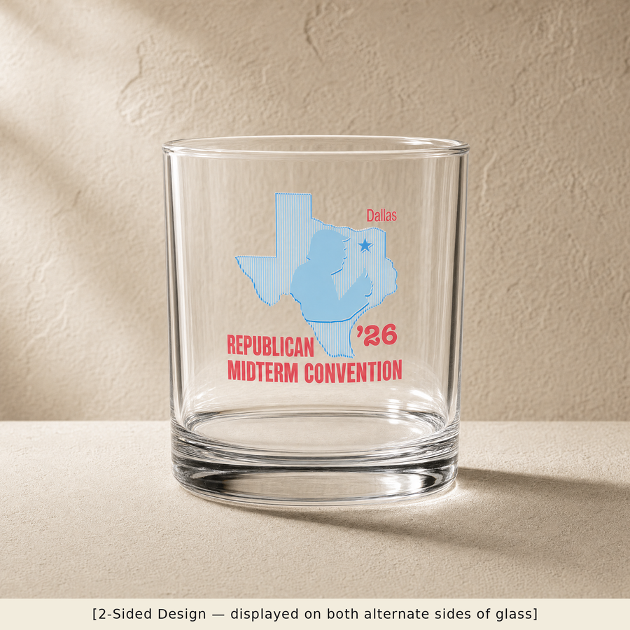 Texas Trump Baby-Blue/Red Rocks Glass Set