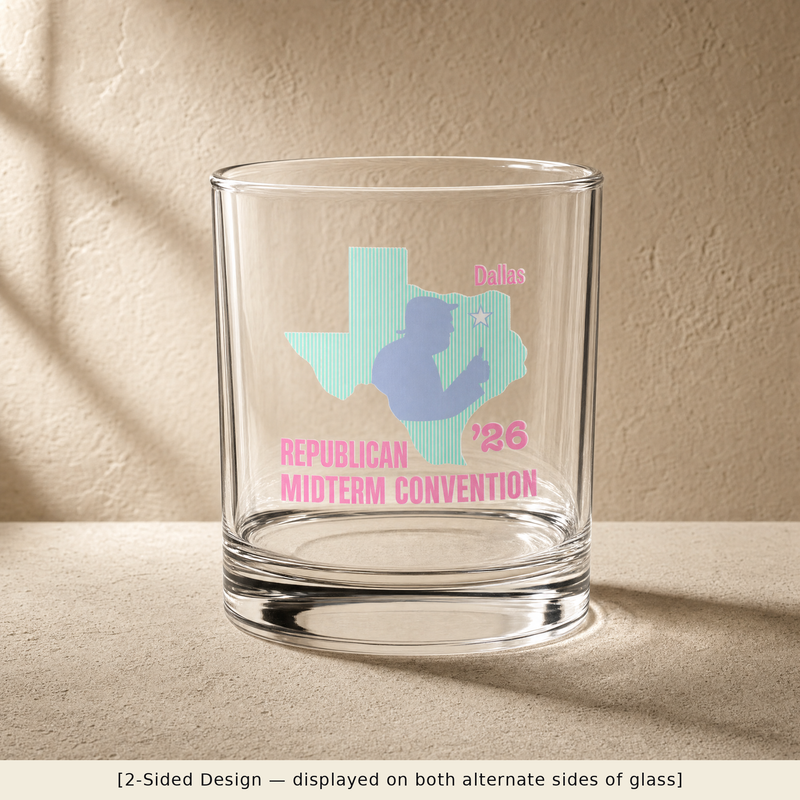 Texas Trump Green/Blue/Pink Rocks Glass Set
