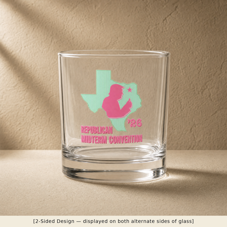 Texas Trump Green/Pink Rocks Glass Set