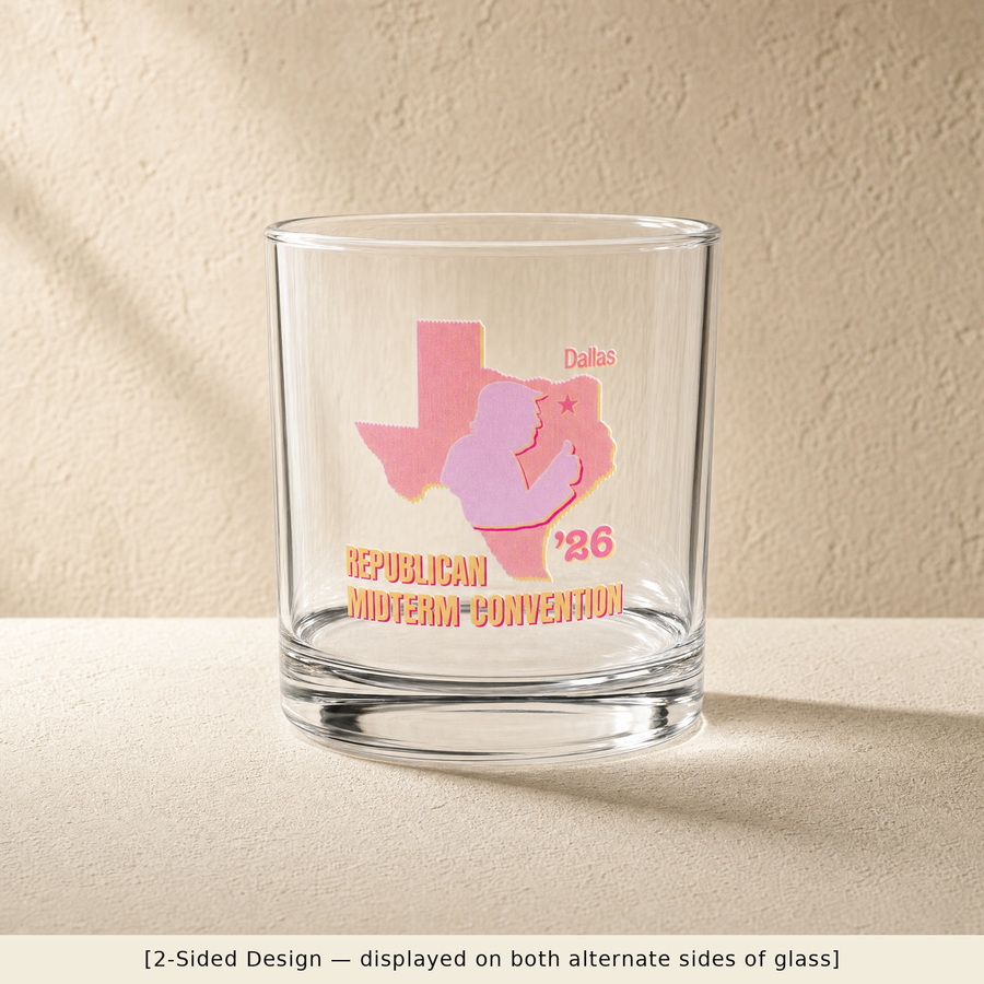 Texas Trump Sunburst Rocks Glass Set