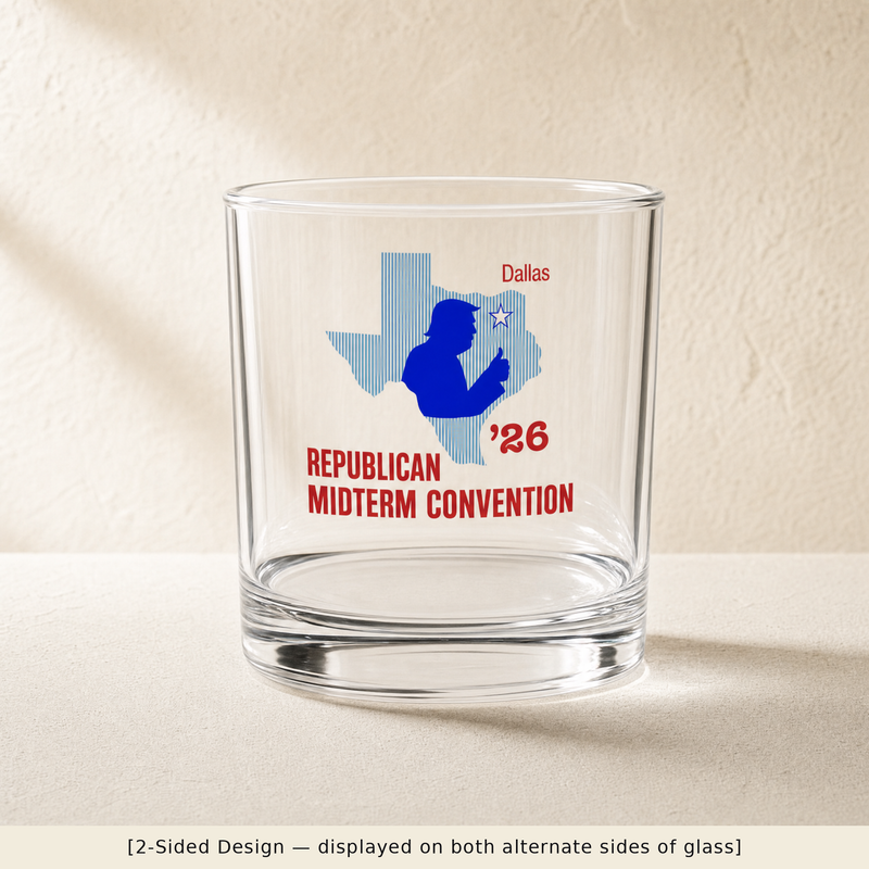 Texas Trump Navy/Red Rocks Glass Set