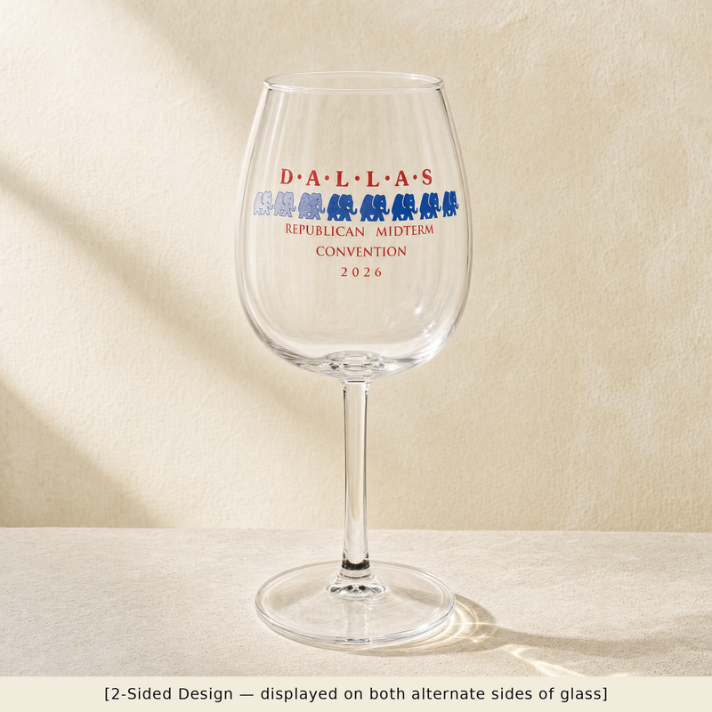 Dallas Blue Elephant Wine Glass Set