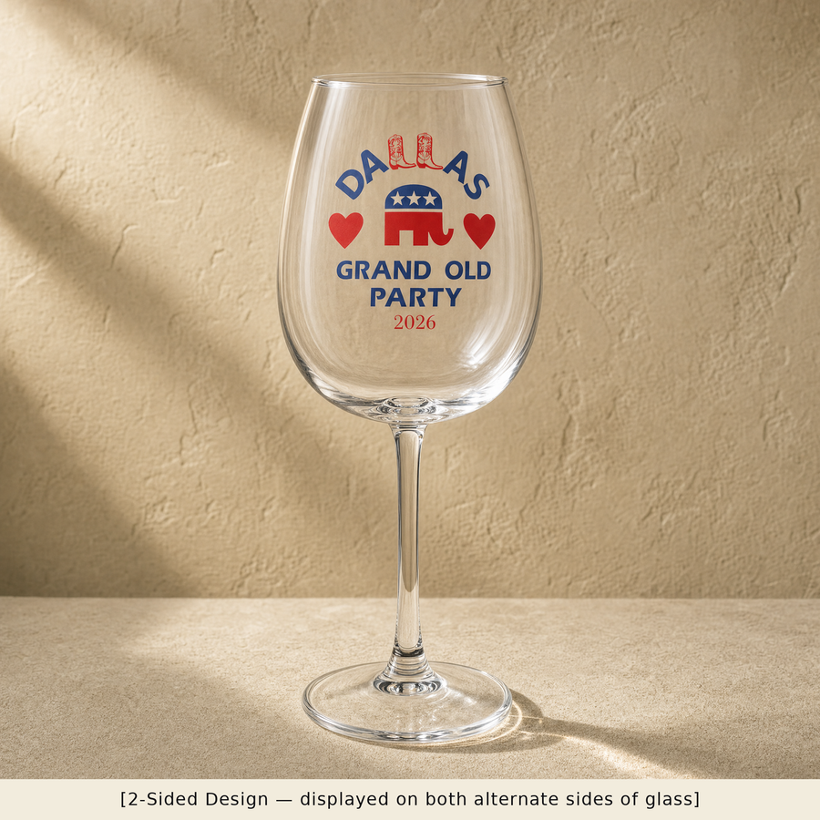 Dallas Boots GOP Wine Glass Set