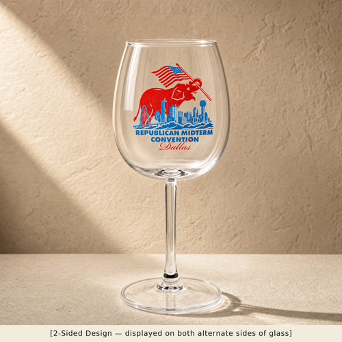 Dallas Elephant Skyline Wine Glass Set