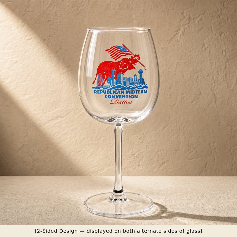 Dallas Elephant Skyline Wine Glass Set