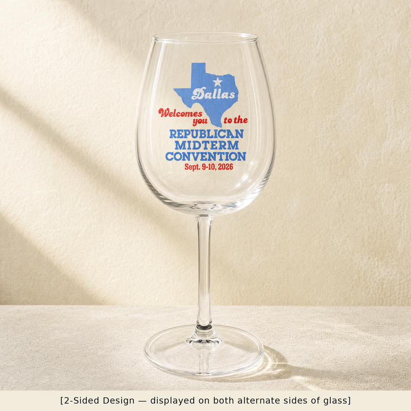 Dallas Welcomes You Wine Glass Set
