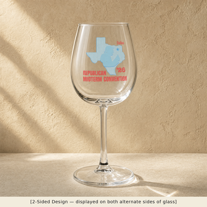 Texas Trump Baby-Blue/Red Wine Glass Set