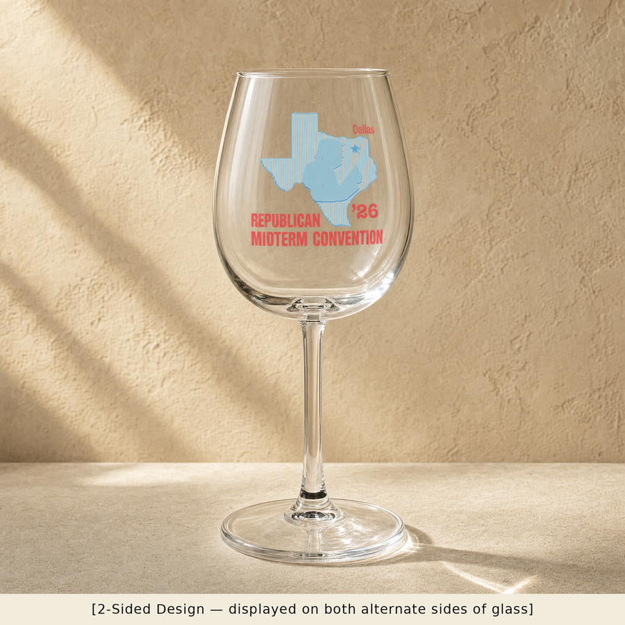 Texas Trump Baby-Blue/Red Wine Glass Set
