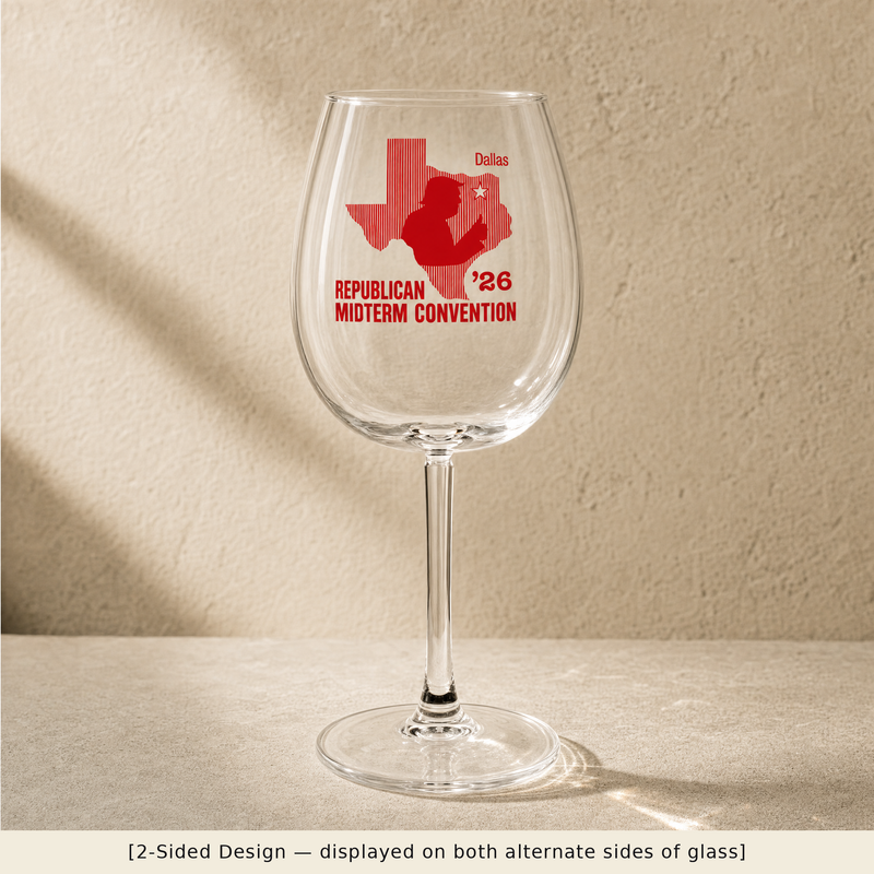 Texas Trump Red-on-Red Wine Glass Set