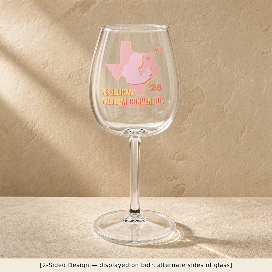 Texas Trump Sunburst Wine Glass Set