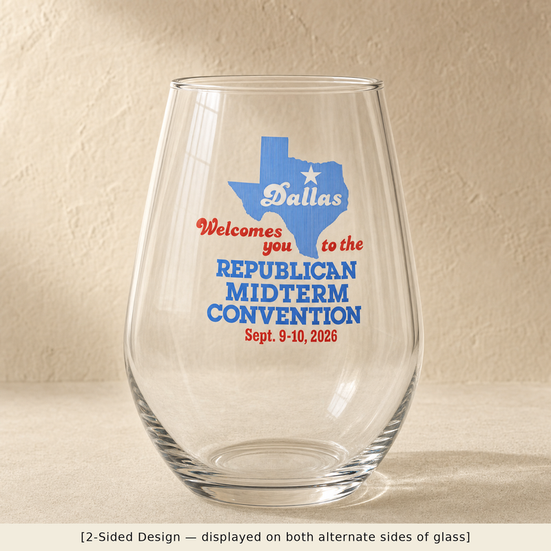 Dallas Welcomes You Stemless Wine Glass Set