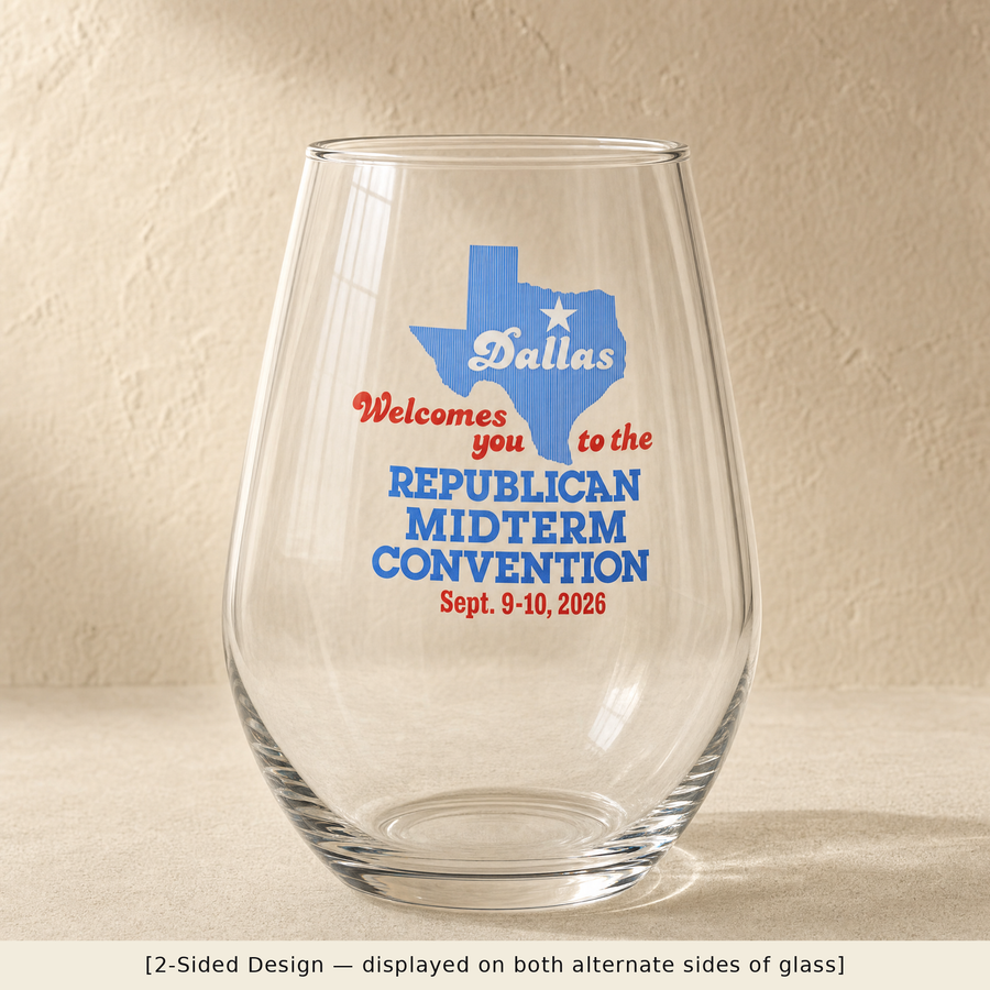 Dallas Welcomes You Stemless Wine Glass Set