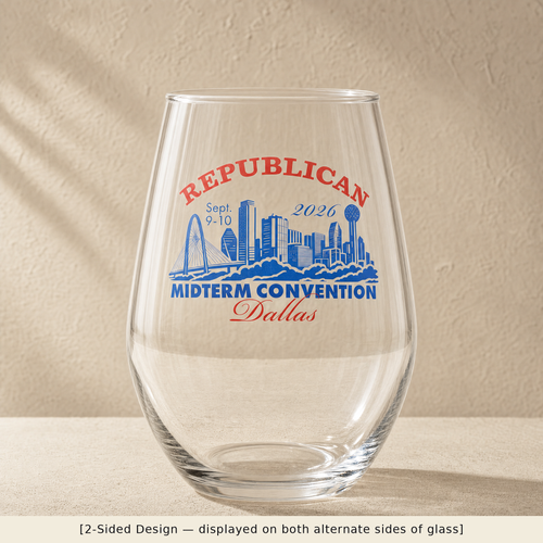 Dallas Skyline Stemless Wine Glass Set