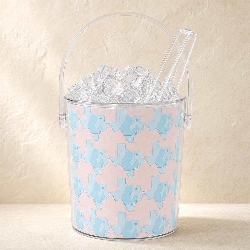 Texas Trump Pink Baby-Blue/Red Ice Bucket with Tongs — Front | Dallas Republican Convention
