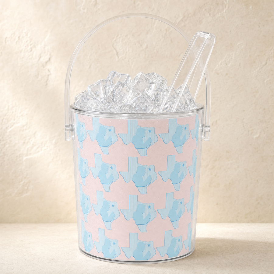 Texas Trump Pink Baby-Blue/Red Ice Bucket with Tongs — Front | Dallas Republican Convention