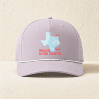 Texas Trump Baby-Blue/Red Rope Hat — Front, Lilac/ White Grey | Dallas Republican Convention