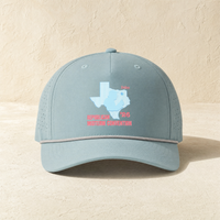 Texas Trump Baby-Blue/Red Rope Hat — Front, Smoke Blue/ Grey White | Dallas Republican Convention