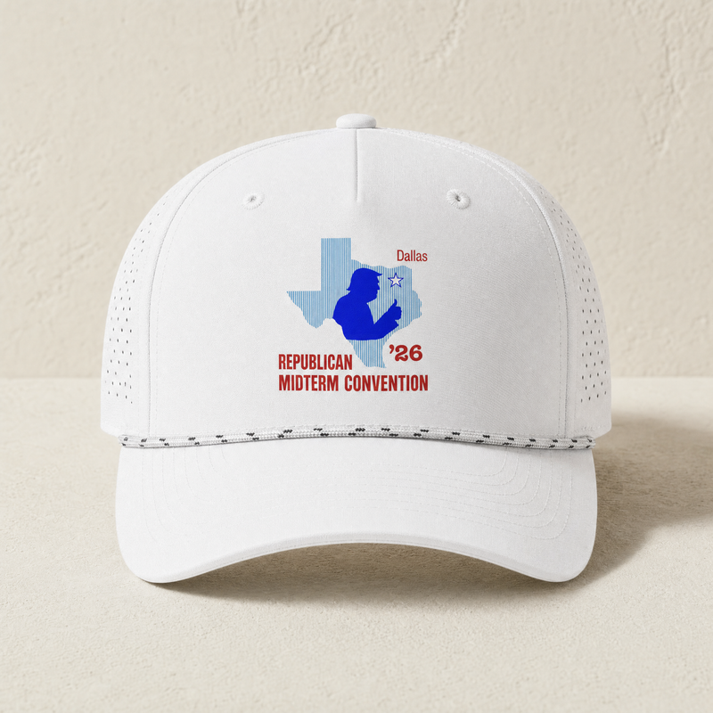 Texas Trump Navy/Red Rope Hat — Front, White/ White Black | Dallas Republican Convention