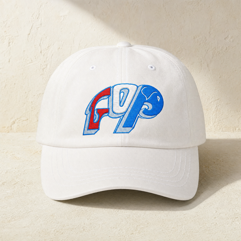Vintage GOP Embroidered Dad Cap — Front, White | Dallas Republican Convention